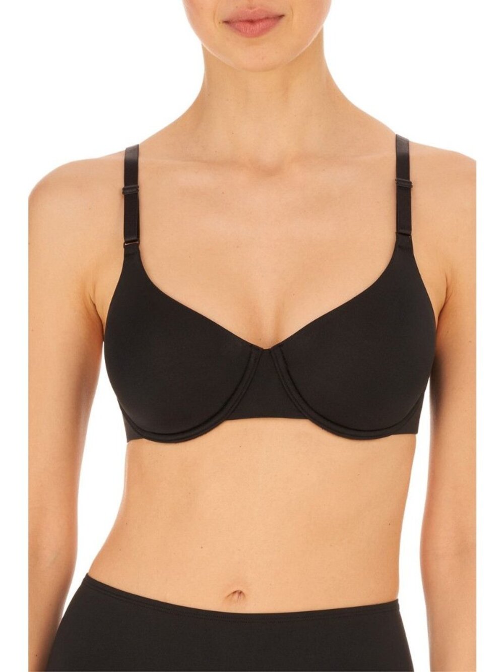 🆕 NATORI Liquid Full Fit Contour Underwire T-Shirt Bra 38D Black #731325